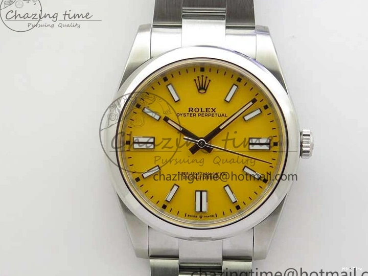 MiroTime 0424 Original Oyster Perpetual 41mm 124300 ROF 1:1 Best Edition 904L Steel Yellow Dial on SS Bracelet A 2667